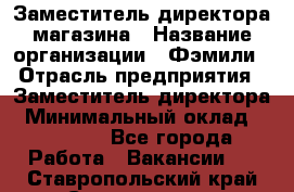 Заместитель директора магазина › Название организации ­ Фэмили › Отрасль предприятия ­ Заместитель директора › Минимальный оклад ­ 26 000 - Все города Работа » Вакансии   . Ставропольский край,Ставрополь г.